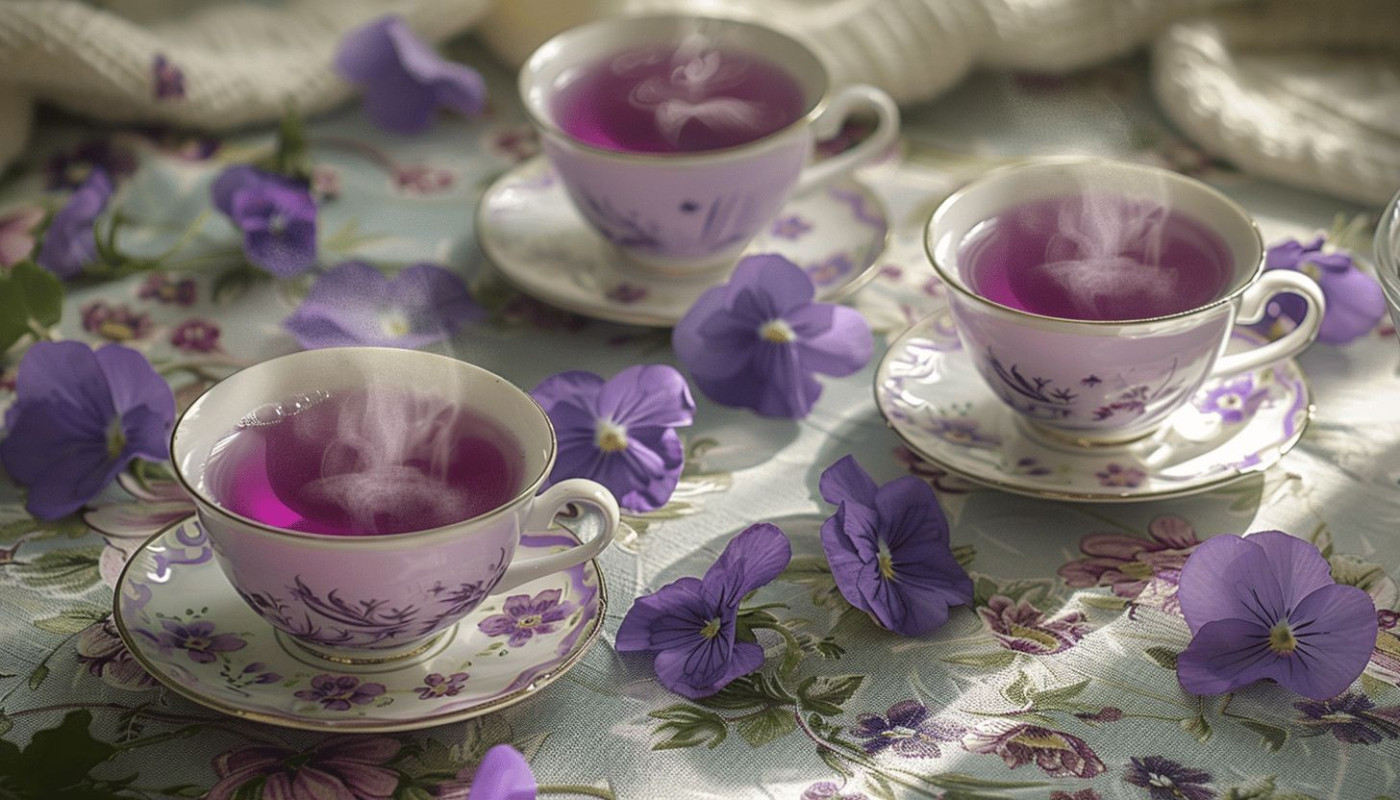 Boissons - Les secrets du thé à la violette : une dégustation colorée et parfumée